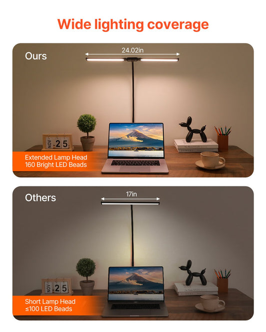 Double-head LED clamp desk lamp with 50 light modes – view 2