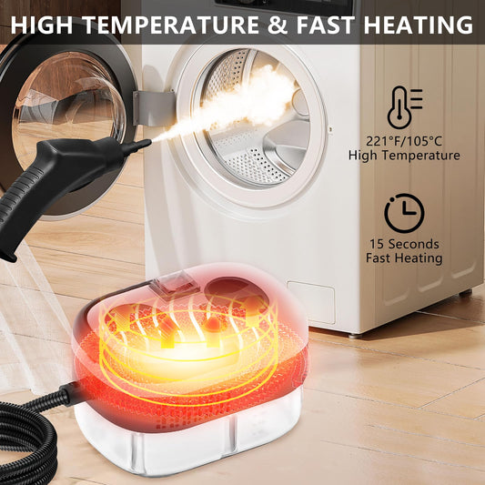 Handheld steam cleaner with 12 attachments – view 2
