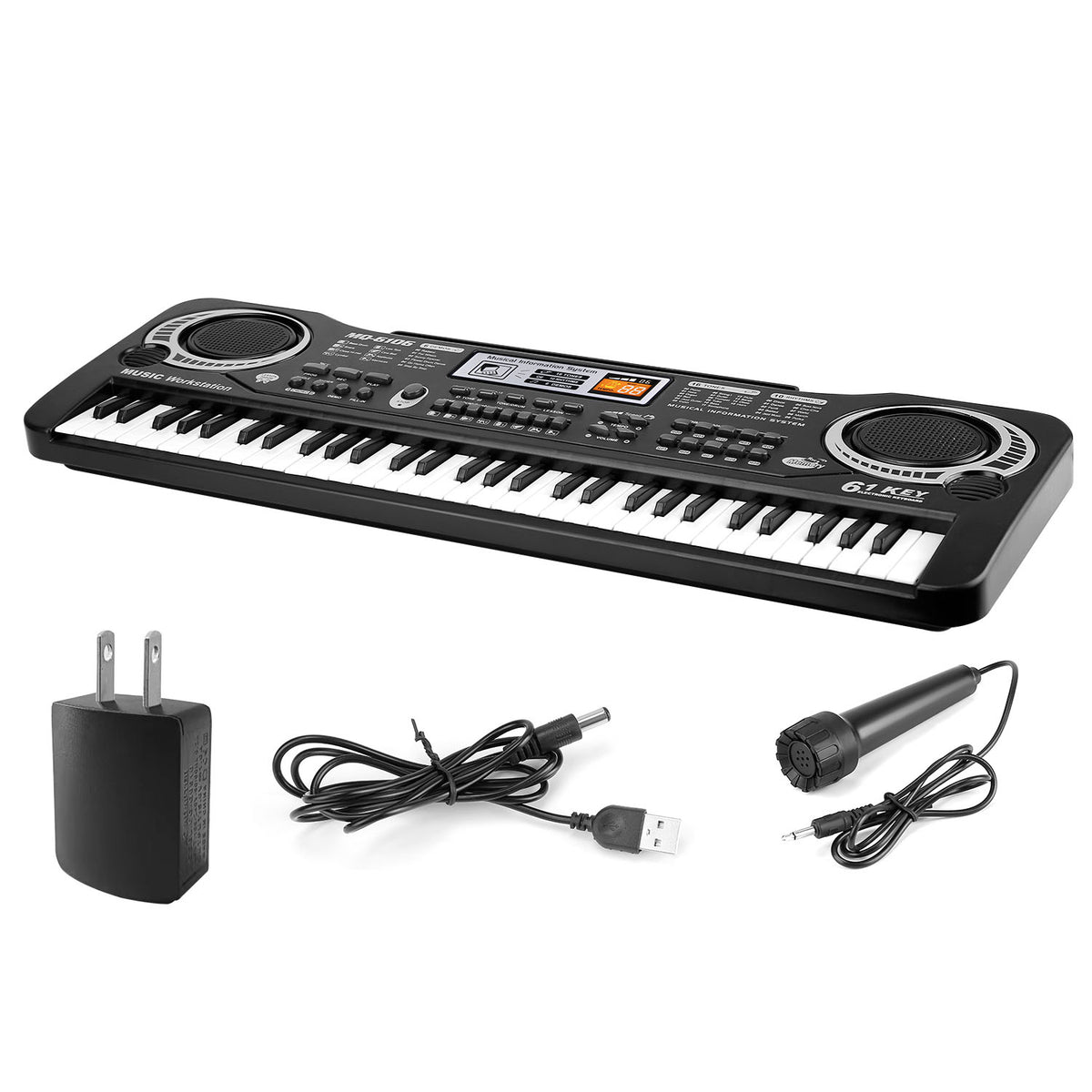 Kids piano keyboard with microphone for singing