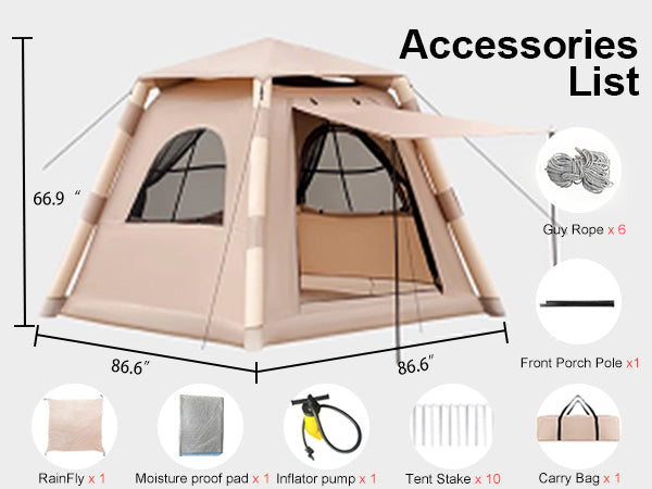 Inflatable camping tent for 2-4 people – view 4