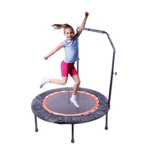 40 in foldable mini trampoline with handlebar – view 2