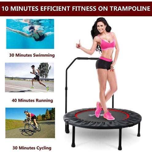 40 in foldable mini trampoline with handlebar – view 5