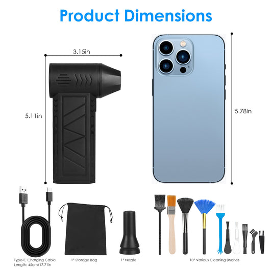 Cordless electric air duster with LED – view 2