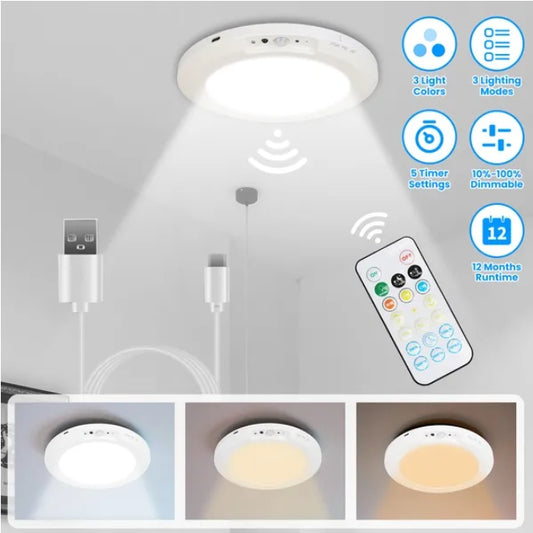 Rechargeable motion sensor ceiling light – view 2