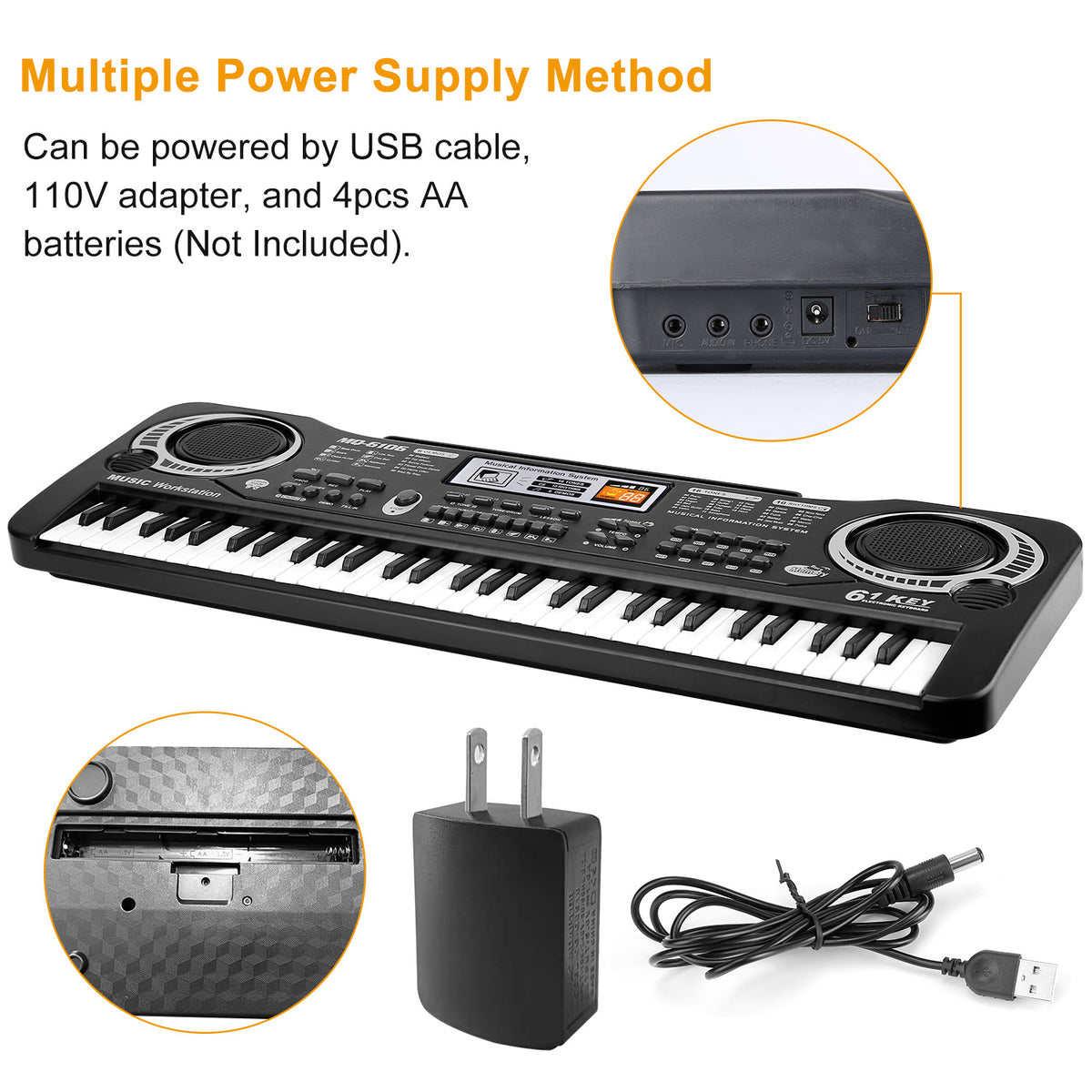 Lightweight portable kids electric piano