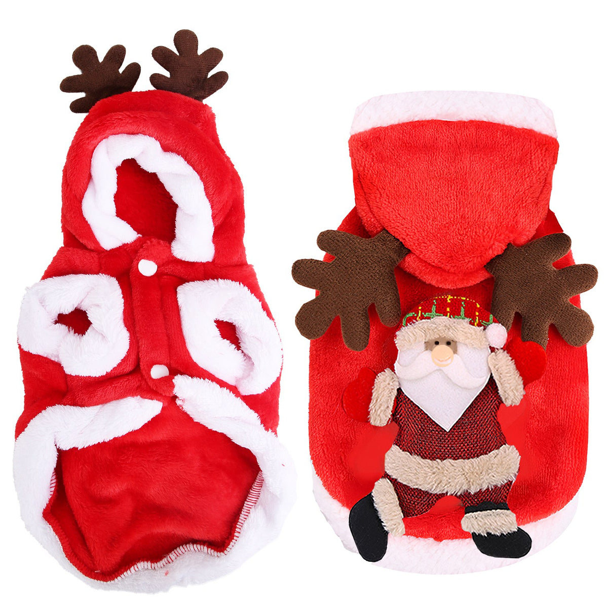 Dog Christmas costume Santa pattern back view