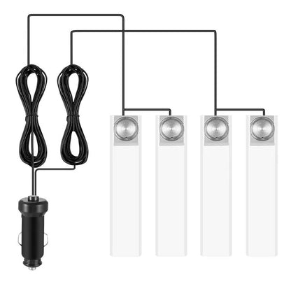 4-piece blue car interior LED atmosphere lights – view 1