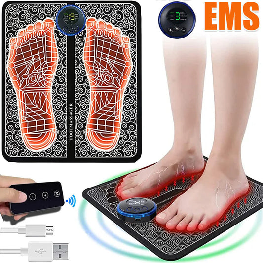 Rolvik black EMS foot massager mat with LCD controller