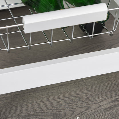 Rolling kitchen cart with wire baskets and drawer – view 5