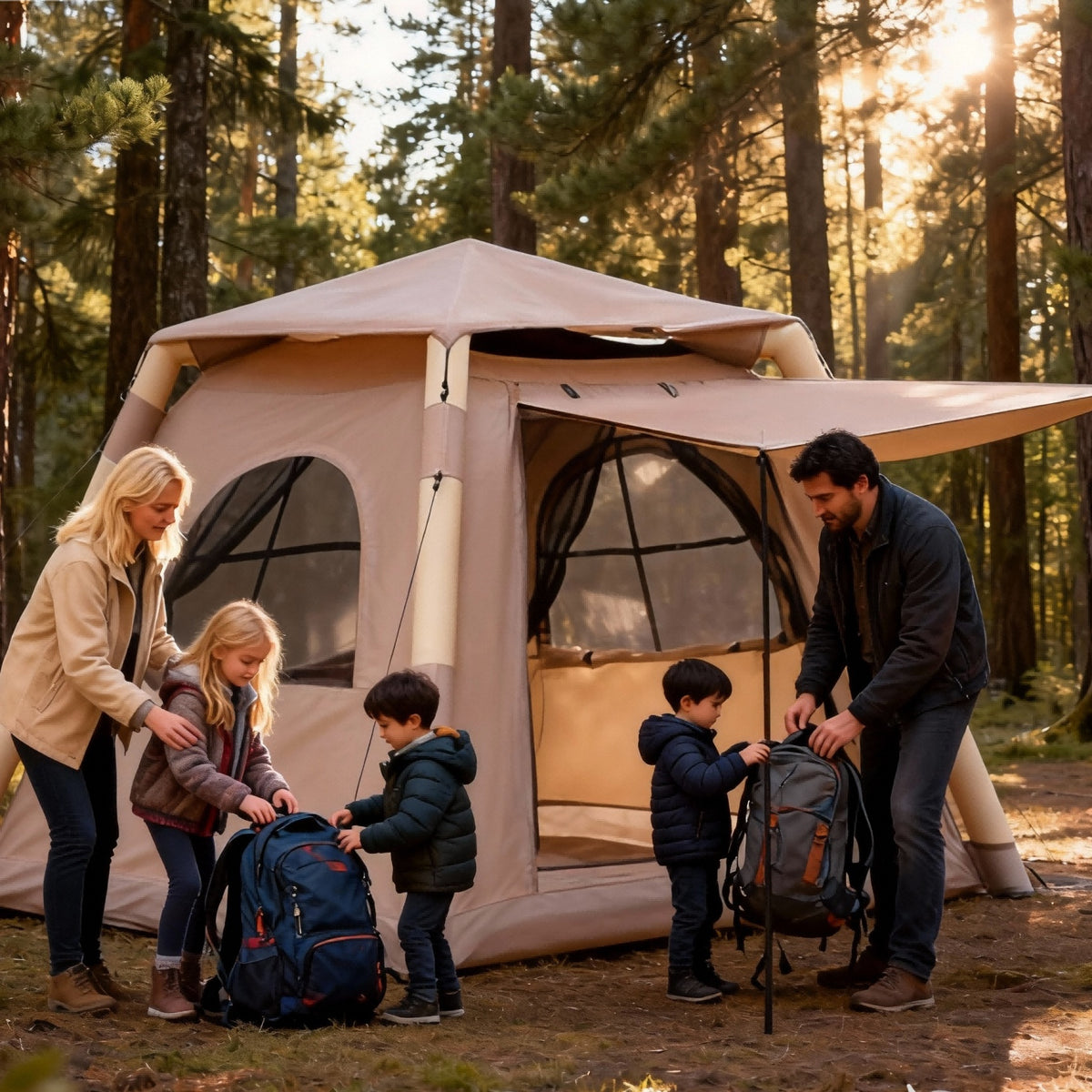 Inflatable camping tent for 2-4 people – view 1