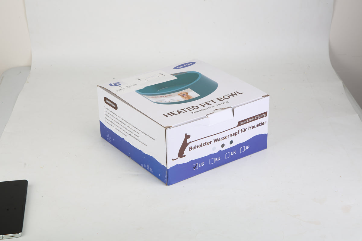 Heated dog water bowl keeping water warm in winter