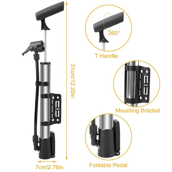 Mini portable bike pump 116 PSI – view 3