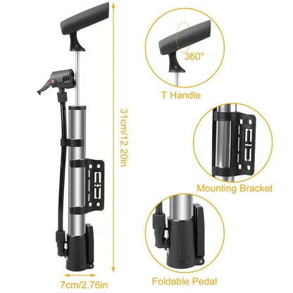 Mini portable bike pump 116 PSI – view 3