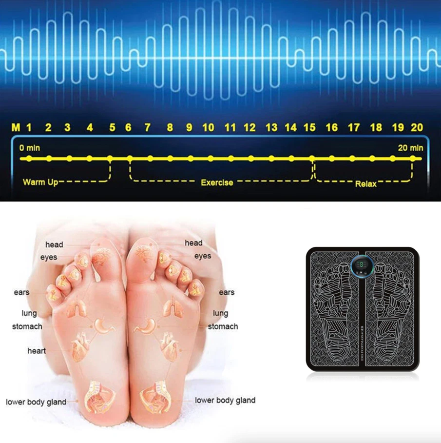 Electric foot massager mat for tired feet and legs