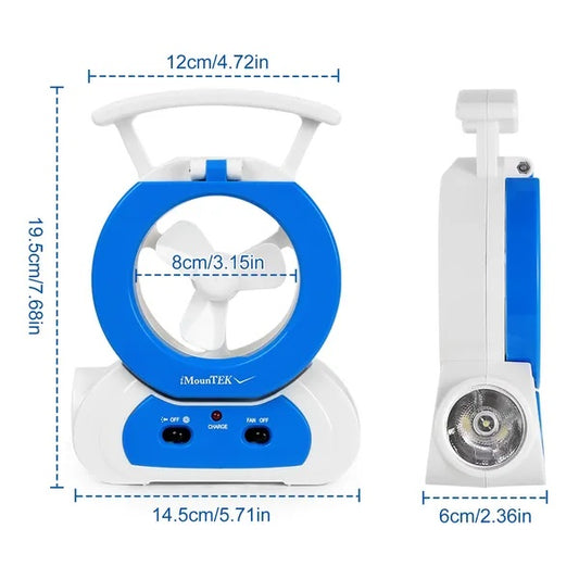 3-in-1 desk fan with LED lamp and flashlight – view 2