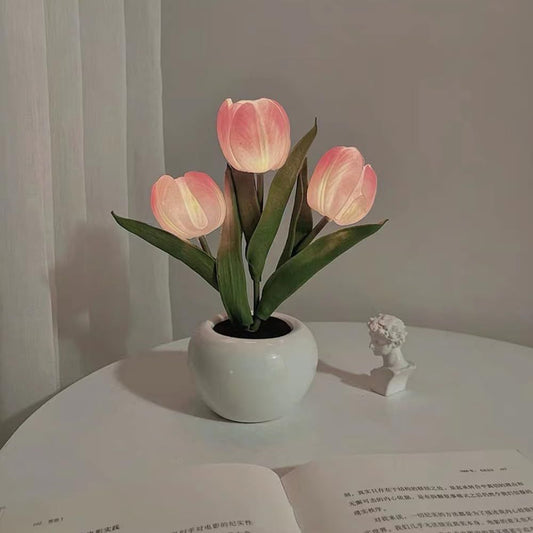 LED tulip lamp rechargeable dimmable night light – view 2