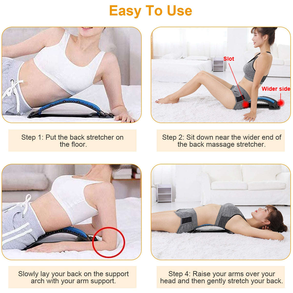 Back stretcher on an office chair for sitting posture