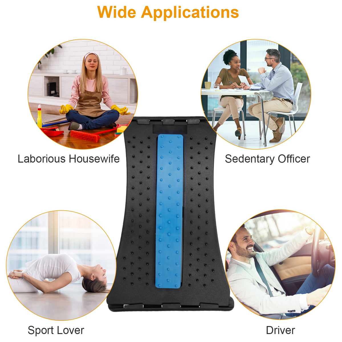 96 silicone massage points on the back stretcher