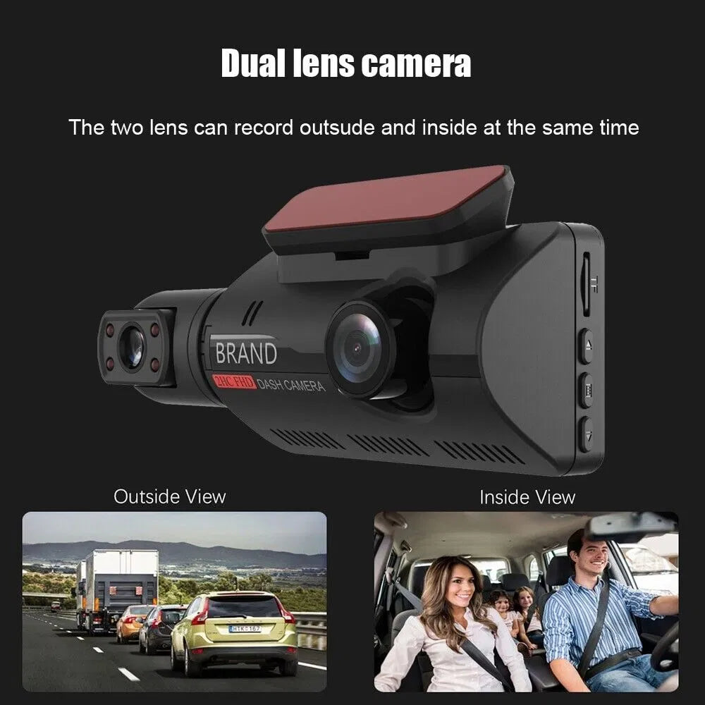 Rolvik 1080P dual lens dash cam with front and inside cameras and 3-inch screen