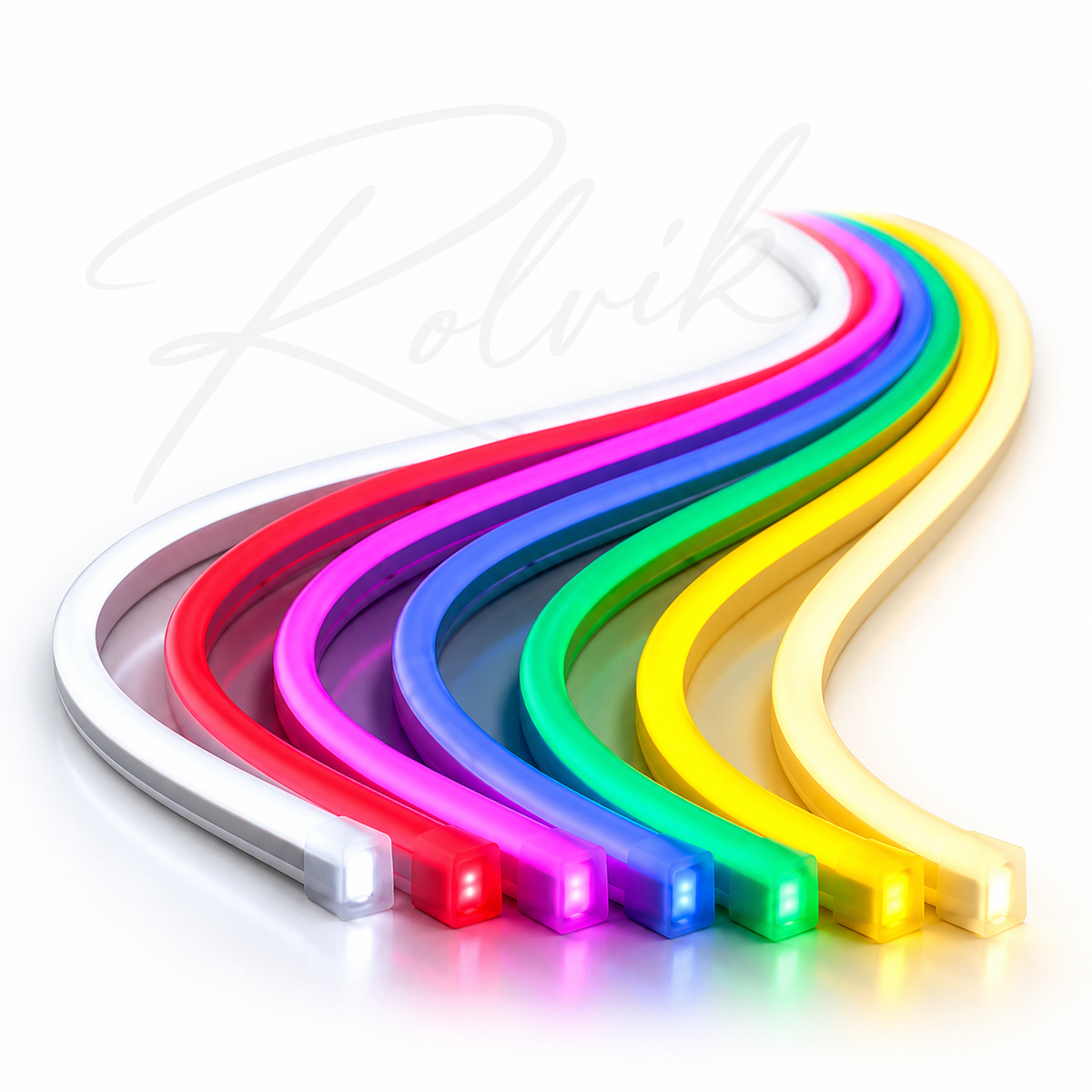 Rolvik 12V Flexible Neon LED Strip – Waterproof, 3 to 16 ft