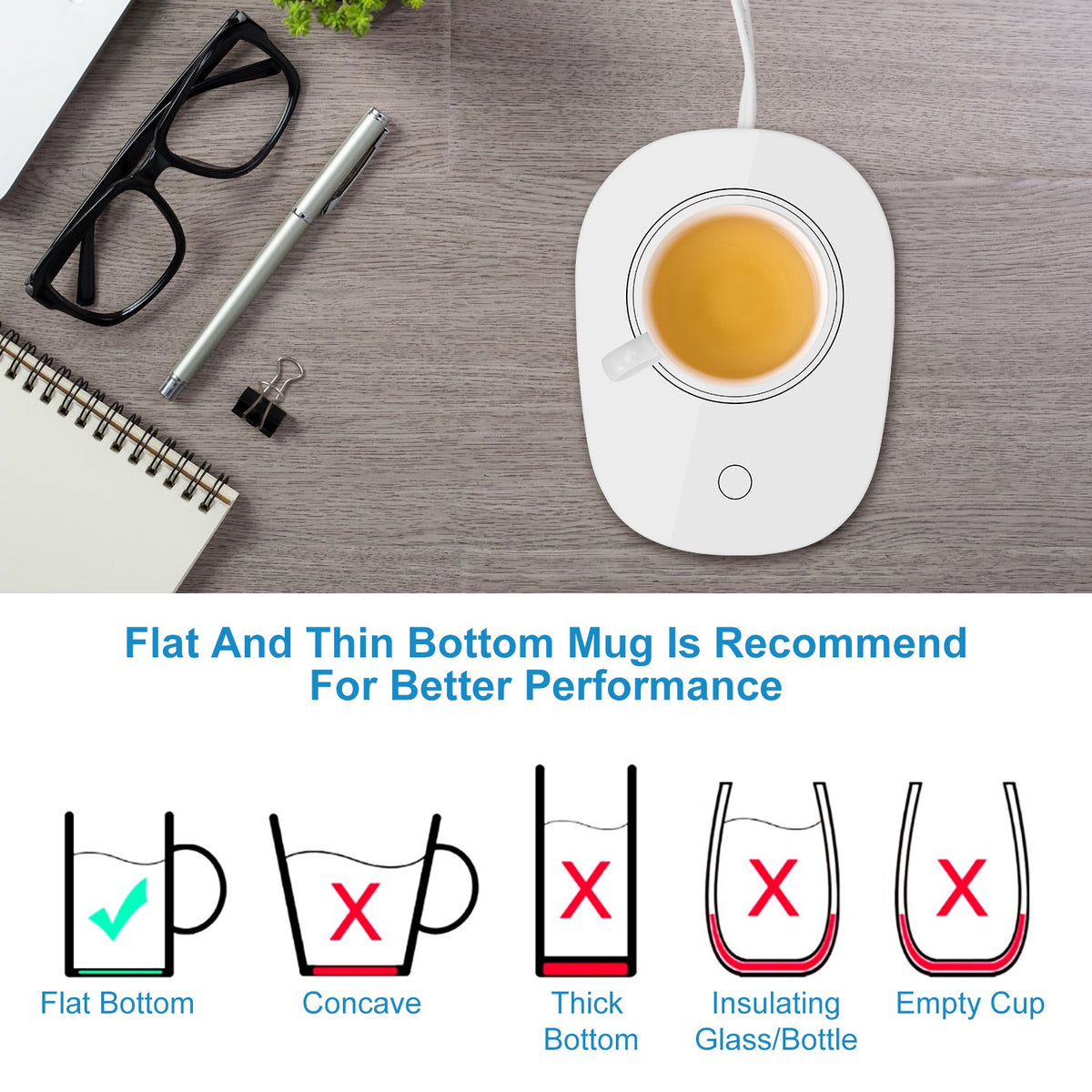 Auto on and off cup warmer features
