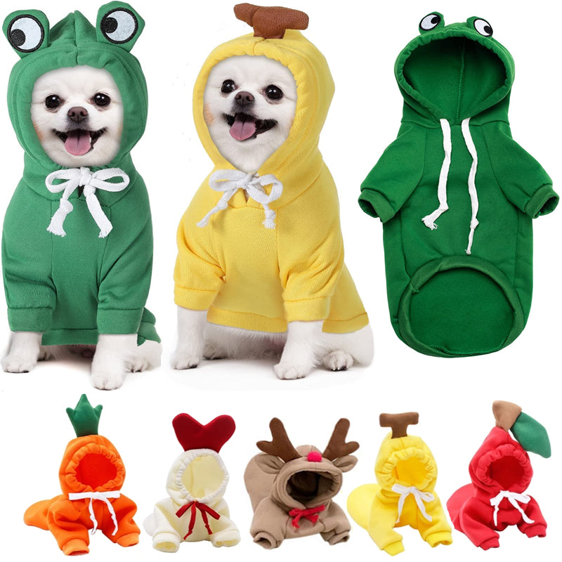 Warm fruit fleece dog hoodie for small dogs – view 1