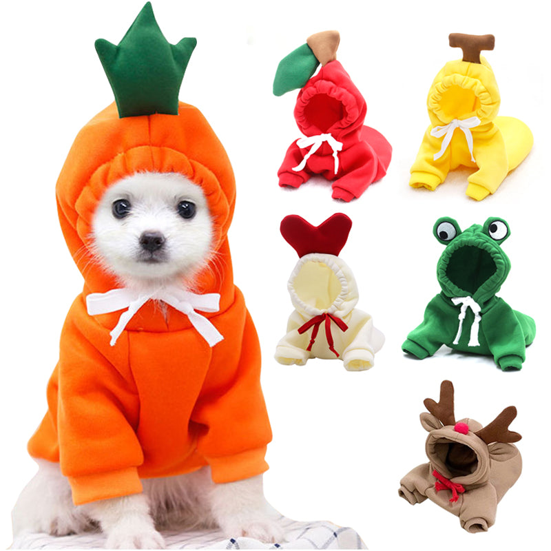 Warm fruit fleece dog hoodie for small dogs – view 3