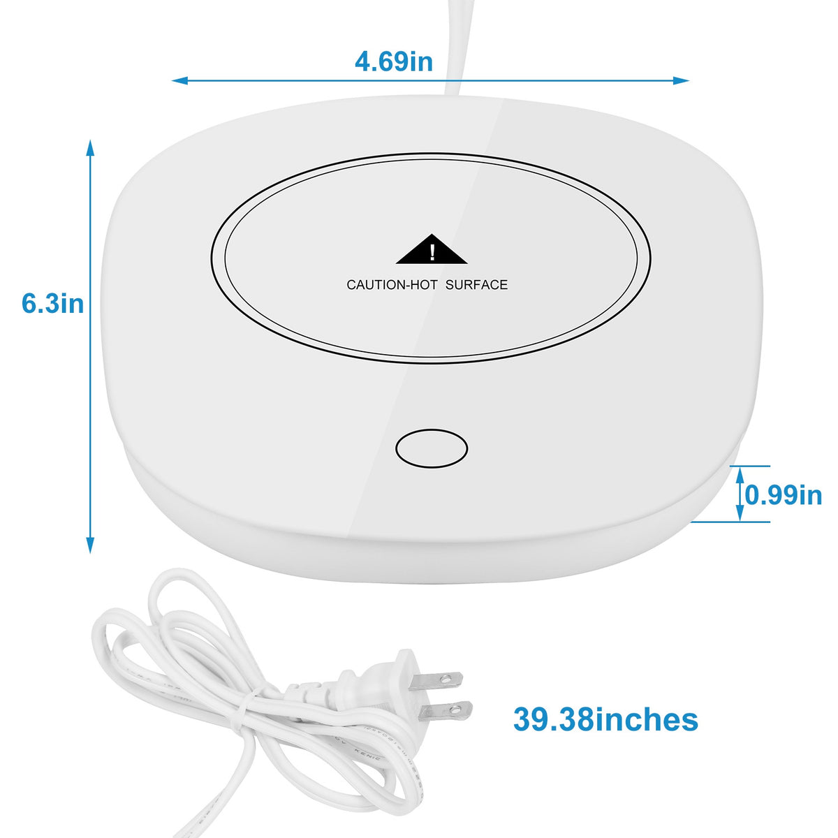 Compact desk coffee warmer size and dimensions