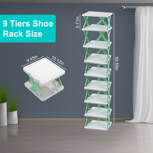 9-tier narrow shoe rack – view 2