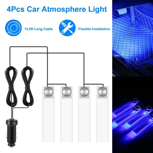 4-piece blue car interior LED atmosphere lights – view 5