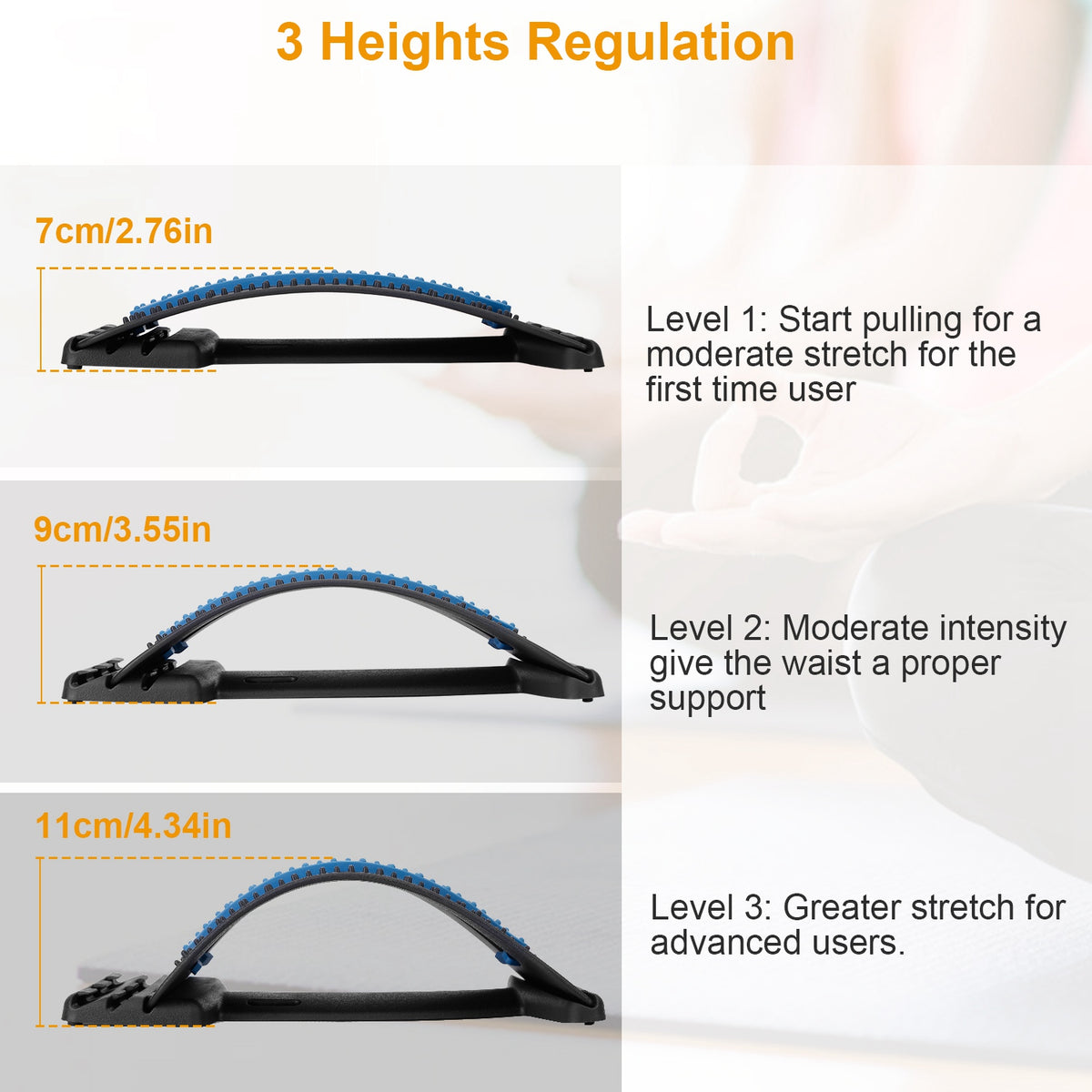 Back stretcher on a car seat as lumbar support