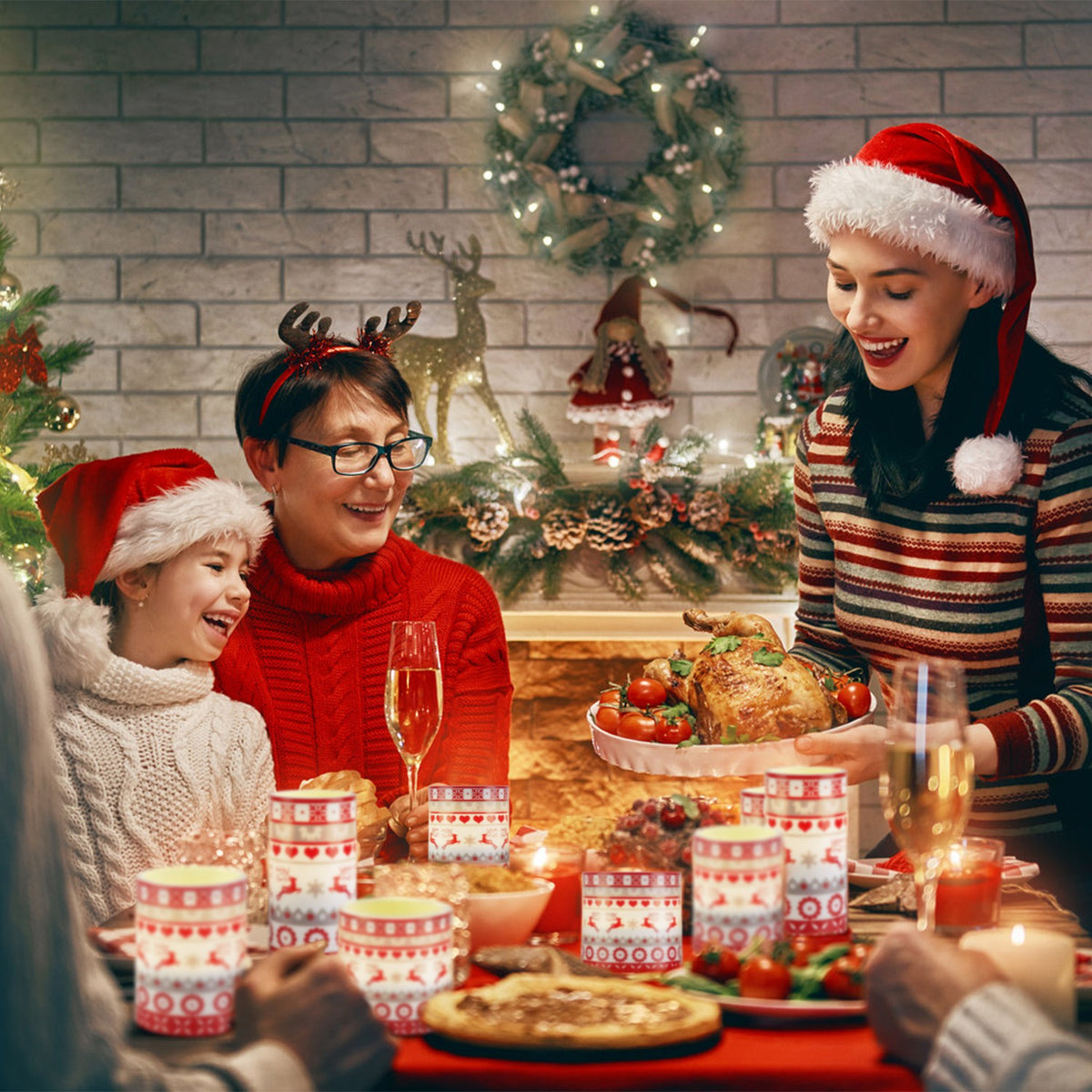 Christmas LED candles with remote control and timer