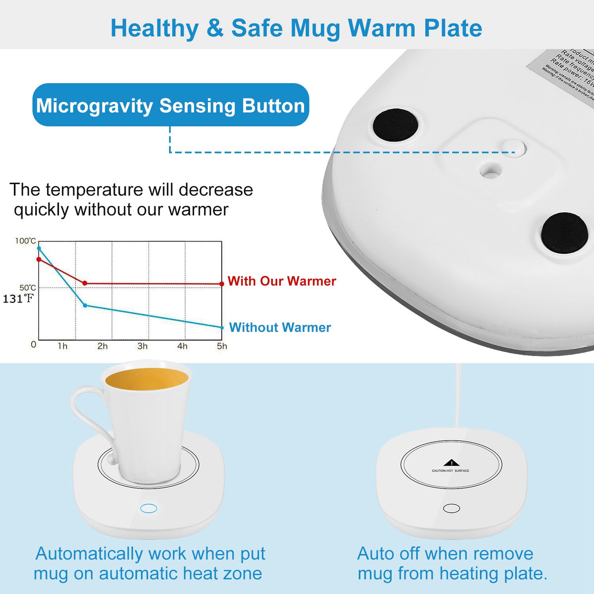 Rolvik mug warmer compatible with ceramic, glass and metal cups