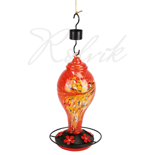 Hand-blown glass hummingbird feeder 33 oz – view 1